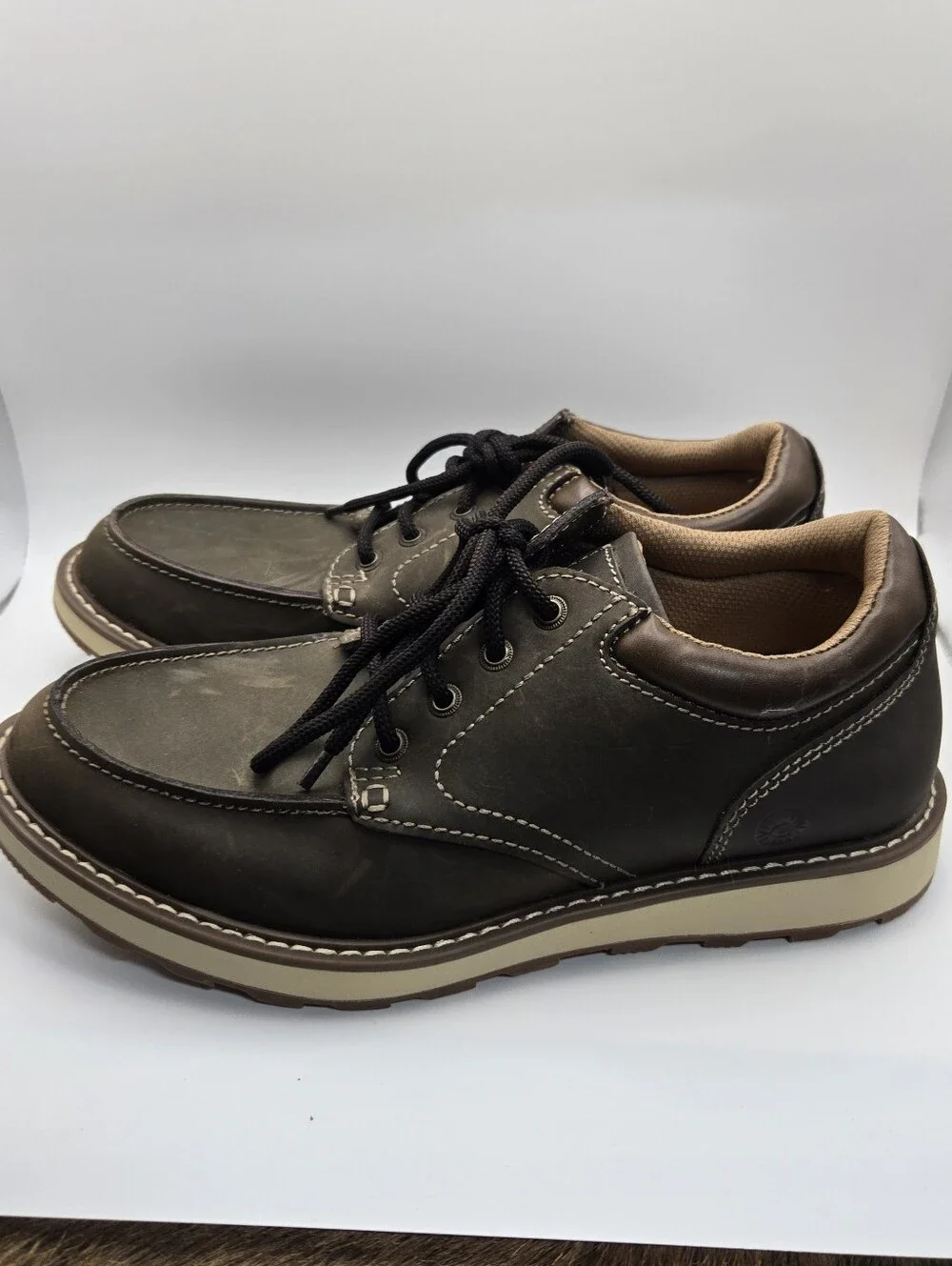 Earth Spirit Men's Emery Lace-up Boat Shoes in Brown Leather Size 8.5 Used